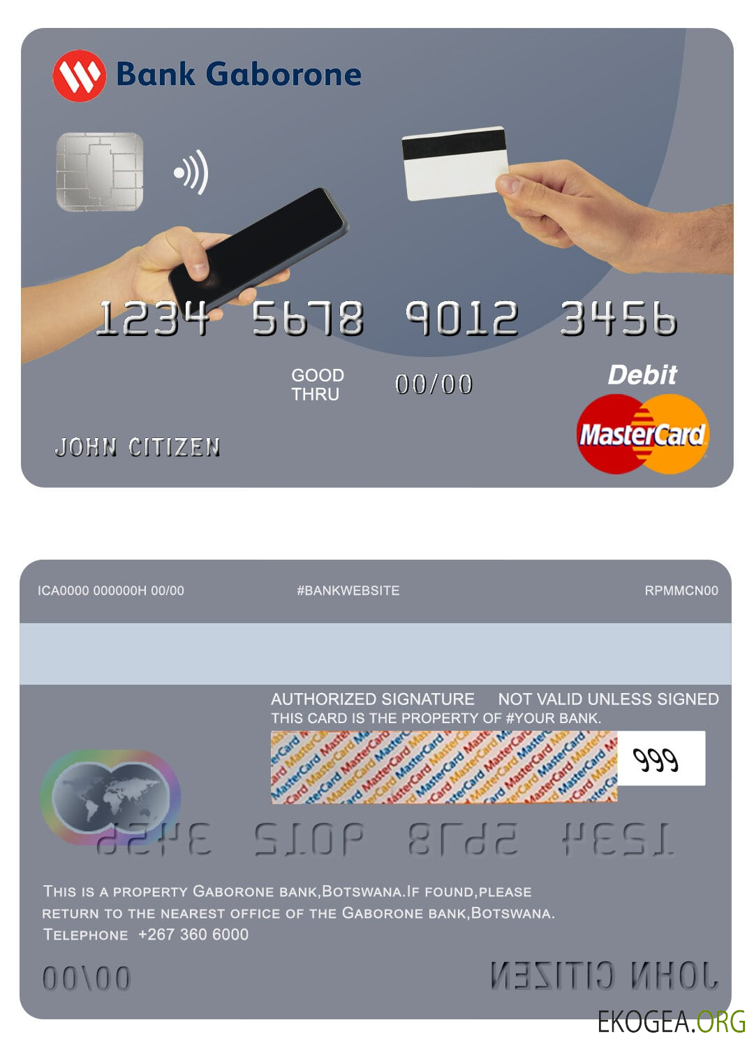 Carte Mastercard de la banque Gardobone du Botswana